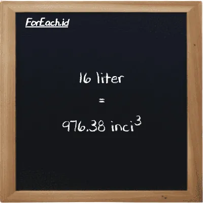 16 liter setara dengan 976.38 inci<sup>3</sup> (16 l setara dengan 976.38 in<sup>3</sup>)