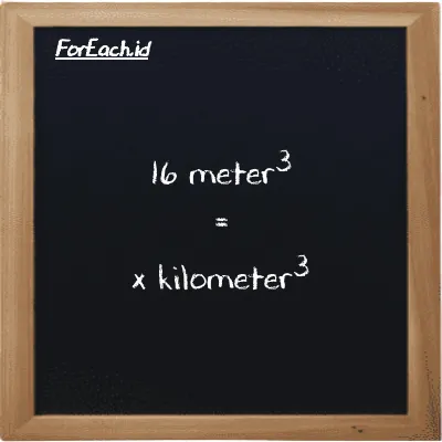 Contoh konversi meter<sup>3</sup> ke kilometer<sup>3</sup> (m<sup>3</sup> ke km<sup>3</sup>)