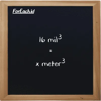 Contoh konversi mil<sup>3</sup> ke meter<sup>3</sup> (mi<sup>3</sup> ke m<sup>3</sup>)