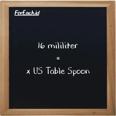 Contoh konversi mililiter ke US Table Spoon (ml ke tbsp)