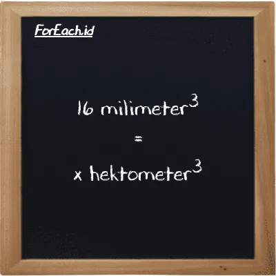 Contoh konversi milimeter<sup>3</sup> ke hektometer<sup>3</sup> (mm<sup>3</sup> ke hm<sup>3</sup>)