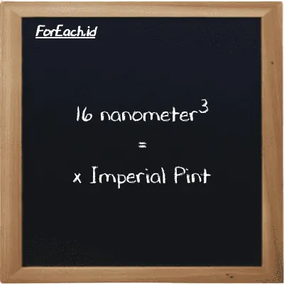 Contoh konversi nanometer<sup>3</sup> ke Imperial Pint (nm<sup>3</sup> ke imp pt)