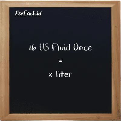 Contoh konversi US Fluid Once ke liter (fl oz ke l)