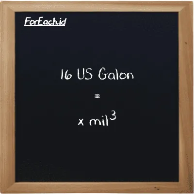 Contoh konversi US Galon ke mil<sup>3</sup> (gal ke mi<sup>3</sup>)