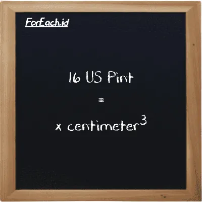 1 US Pint setara dengan 473.18 centimeter<sup>3</sup> (1 pt setara dengan 473.18 cm<sup>3</sup>)
