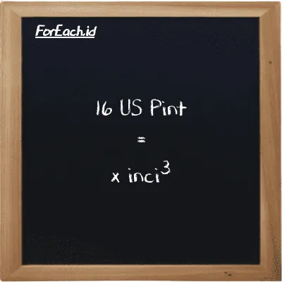 Contoh konversi US Pint ke inci<sup>3</sup> (pt ke in<sup>3</sup>)