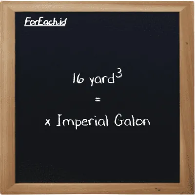 Contoh konversi yard<sup>3</sup> ke Imperial Galon (yd<sup>3</sup> ke imp gal)